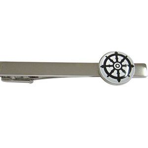 Buddhist Wheel of Dharma Design Square Tie Clip
